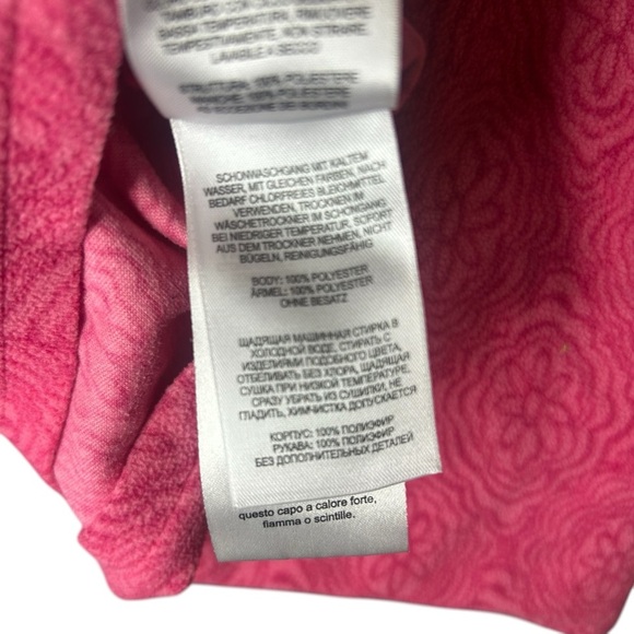 Columbia Fleece quarter zip sweatshirt floral medium 10/12 pink - Picture 3 of 9